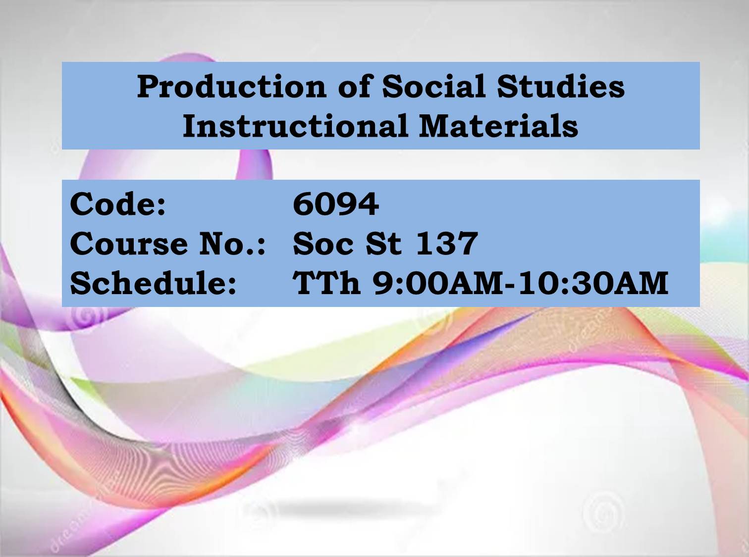 Production of Social Studies Instructional Materials