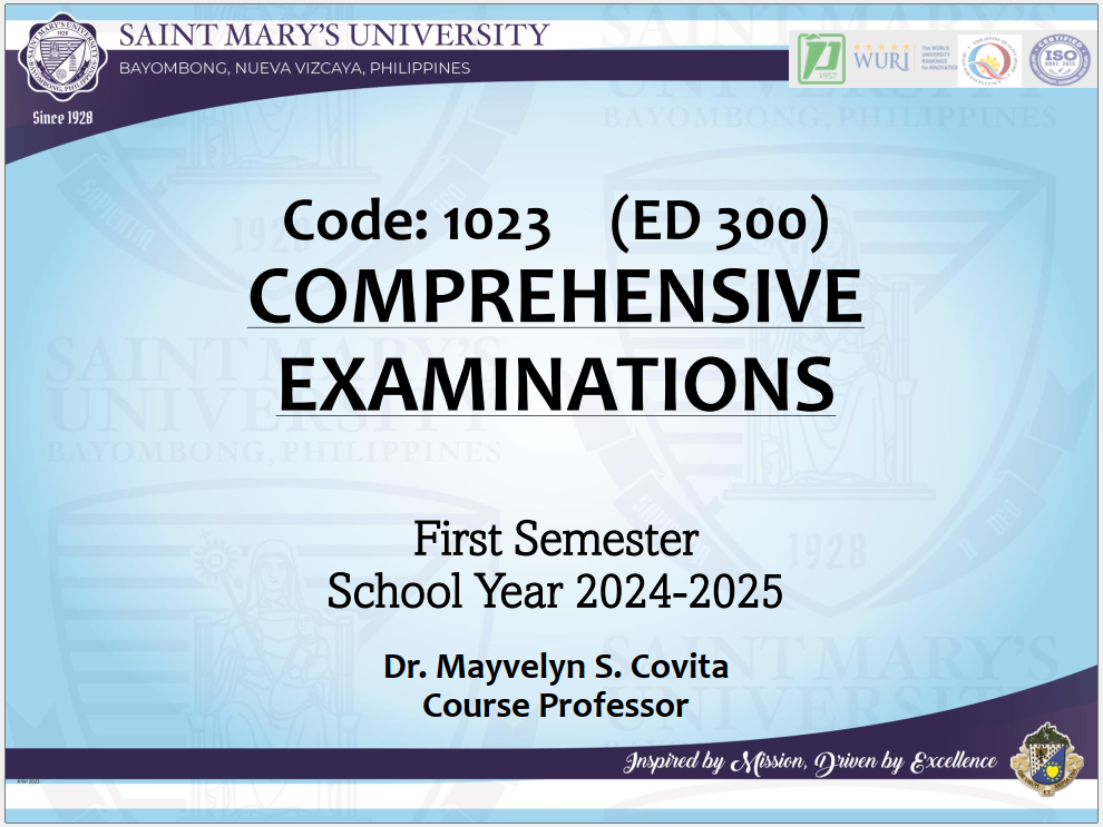 Comprehensive Examinations