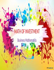 Mathematics of Investment