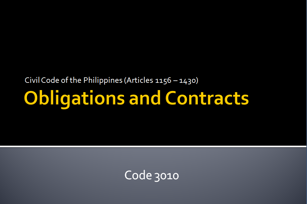 Law on Obligations &amp; Contracts (3010) 1:30-2:30 MWF