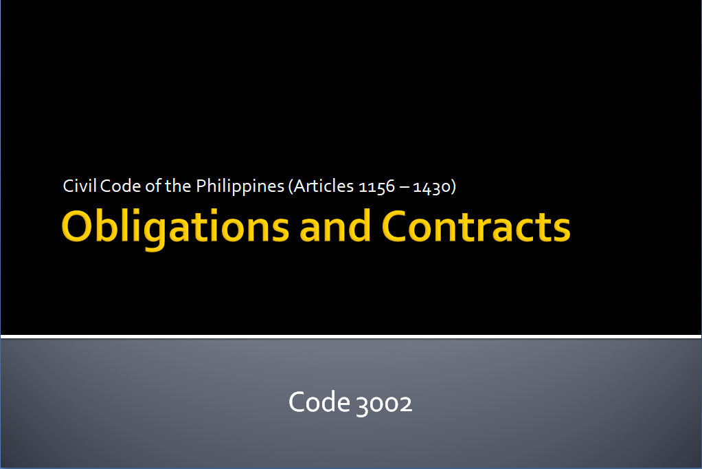 Law on Obligations &amp; Contracts (3002) 10:30-11:30 MWF