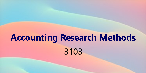 Accounting Research Methods