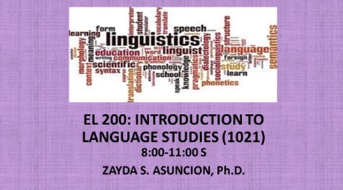 Introduction to Language Studies (EL 200) Merged with TE 220