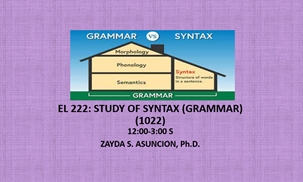 Study of Syntax (Grammar): Merged with TE 222