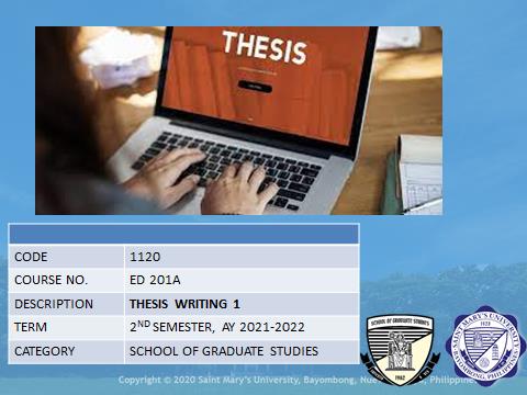 Thesis Writing 1