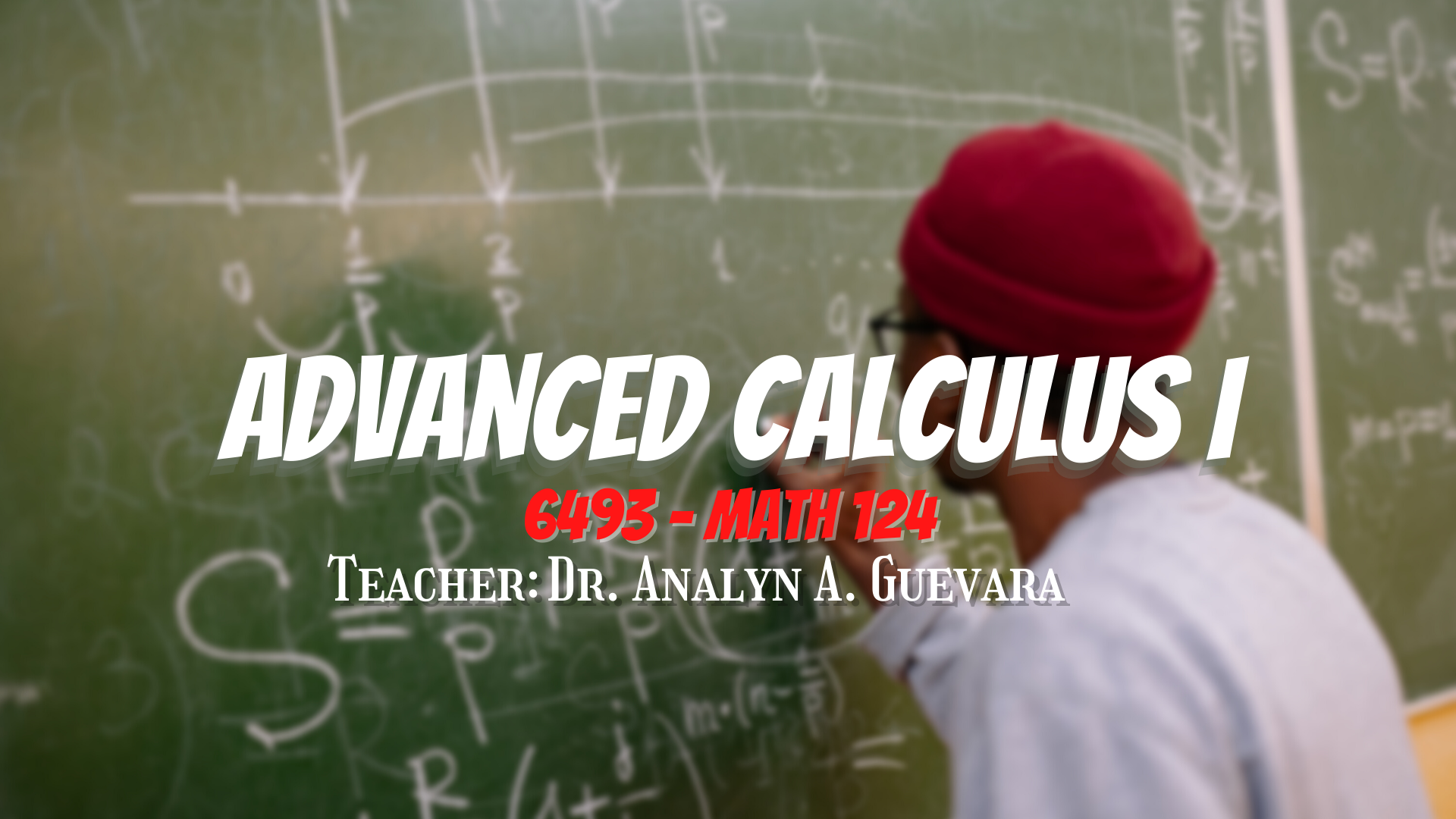 Advanced Calculus I