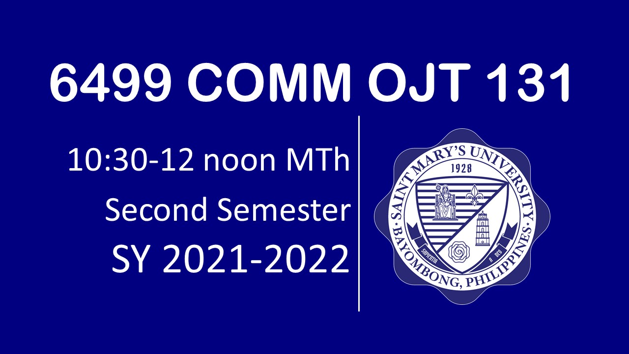 Comm OJT 131 Internship 2nd Sem 2021-2022