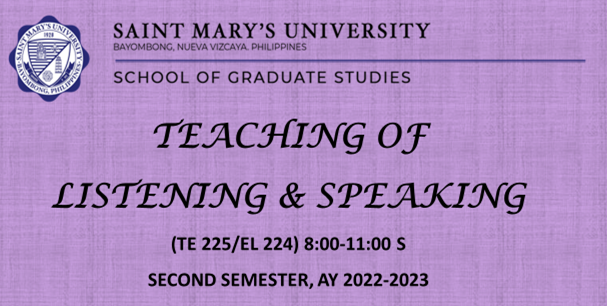 Speaking and Listening merged with Teaching of Speaking and Listening