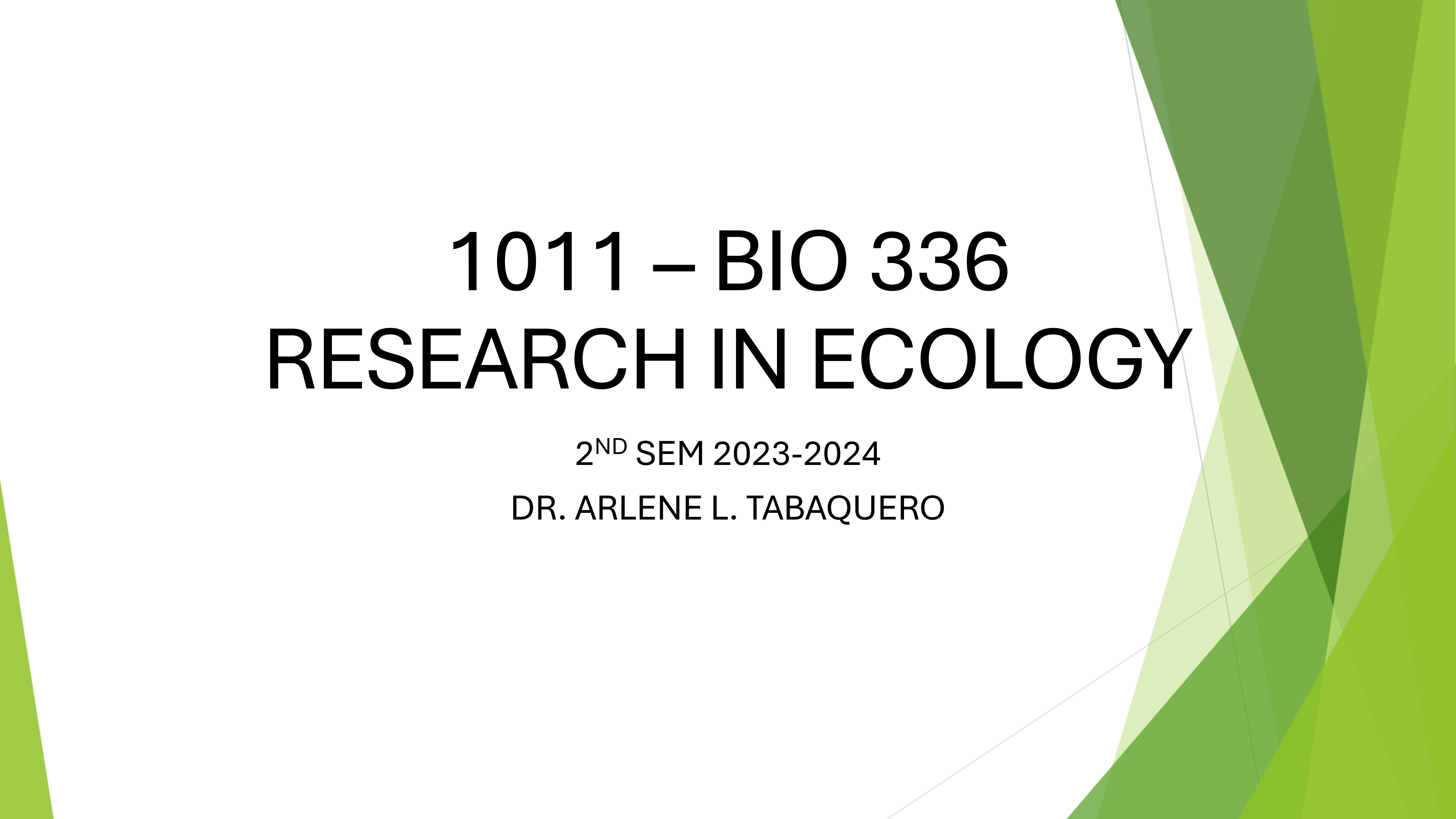 Research in Ecology