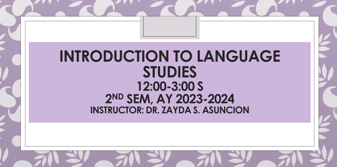 Introduction to Language Studies