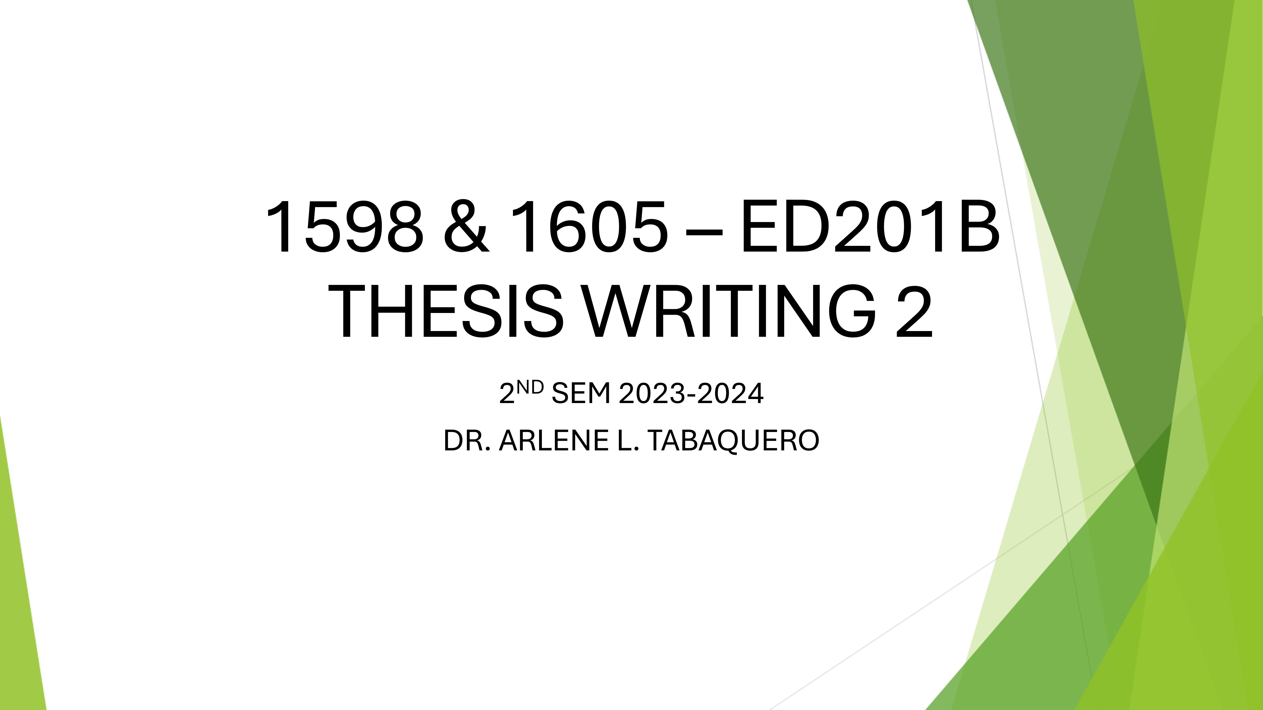 Thesis Writing 2