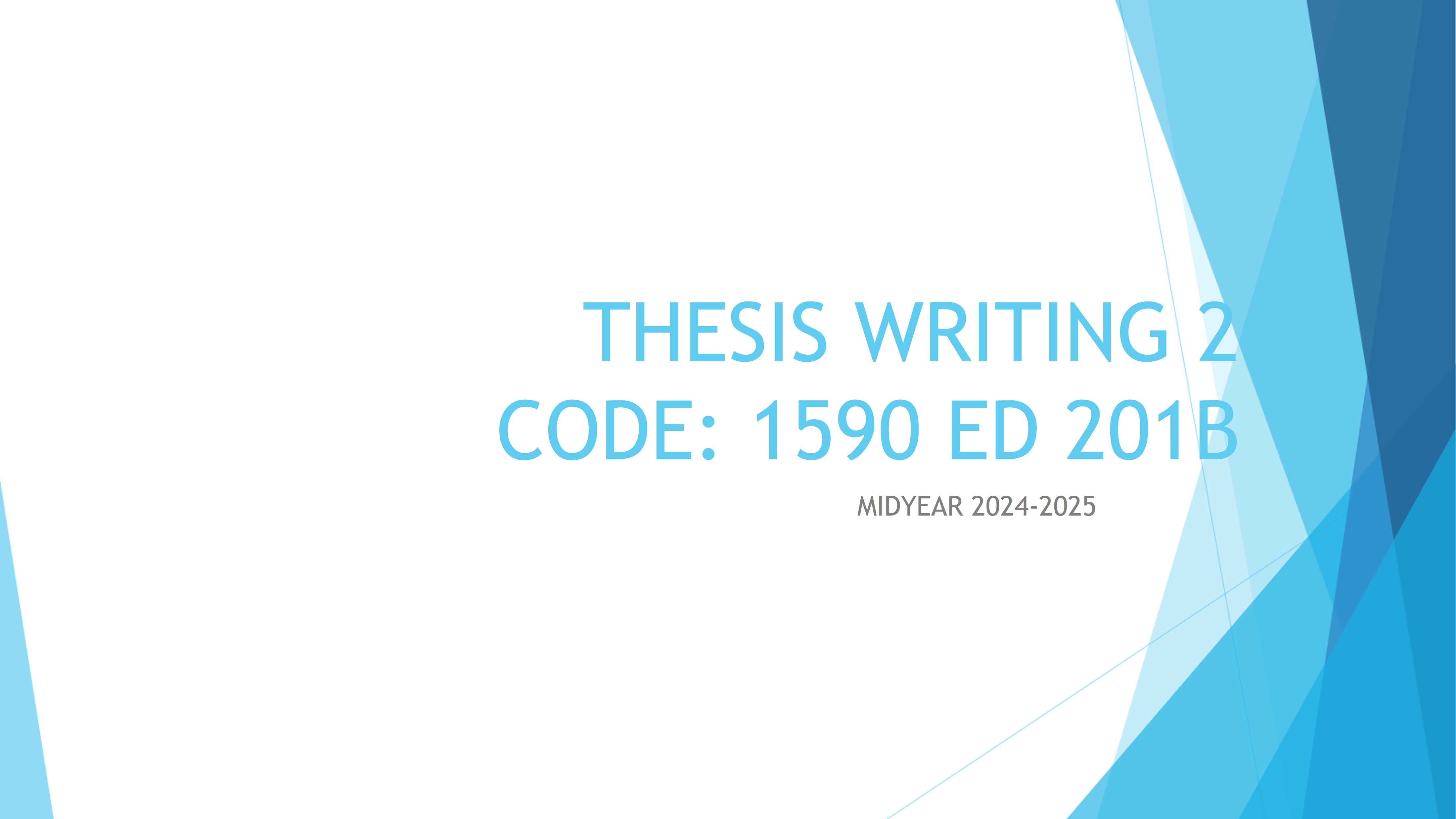 Thesis Writing 2