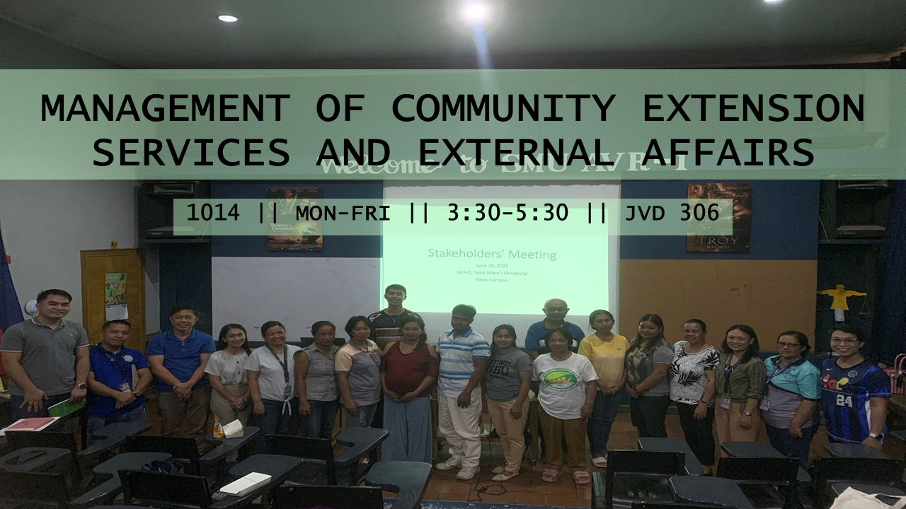 Mgmt. of Community Extension Services &amp; External Affairs