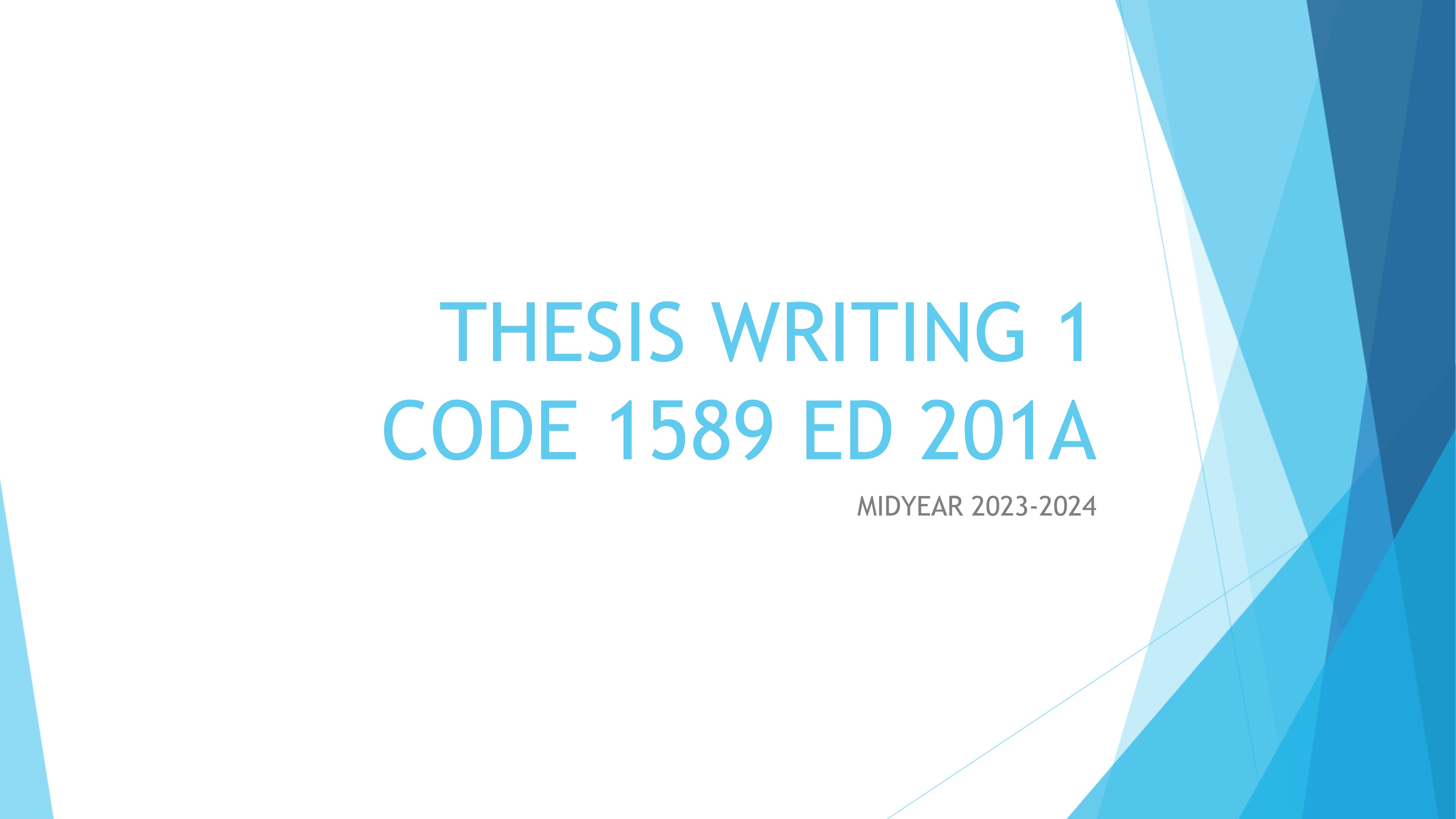 Thesis Writing 1