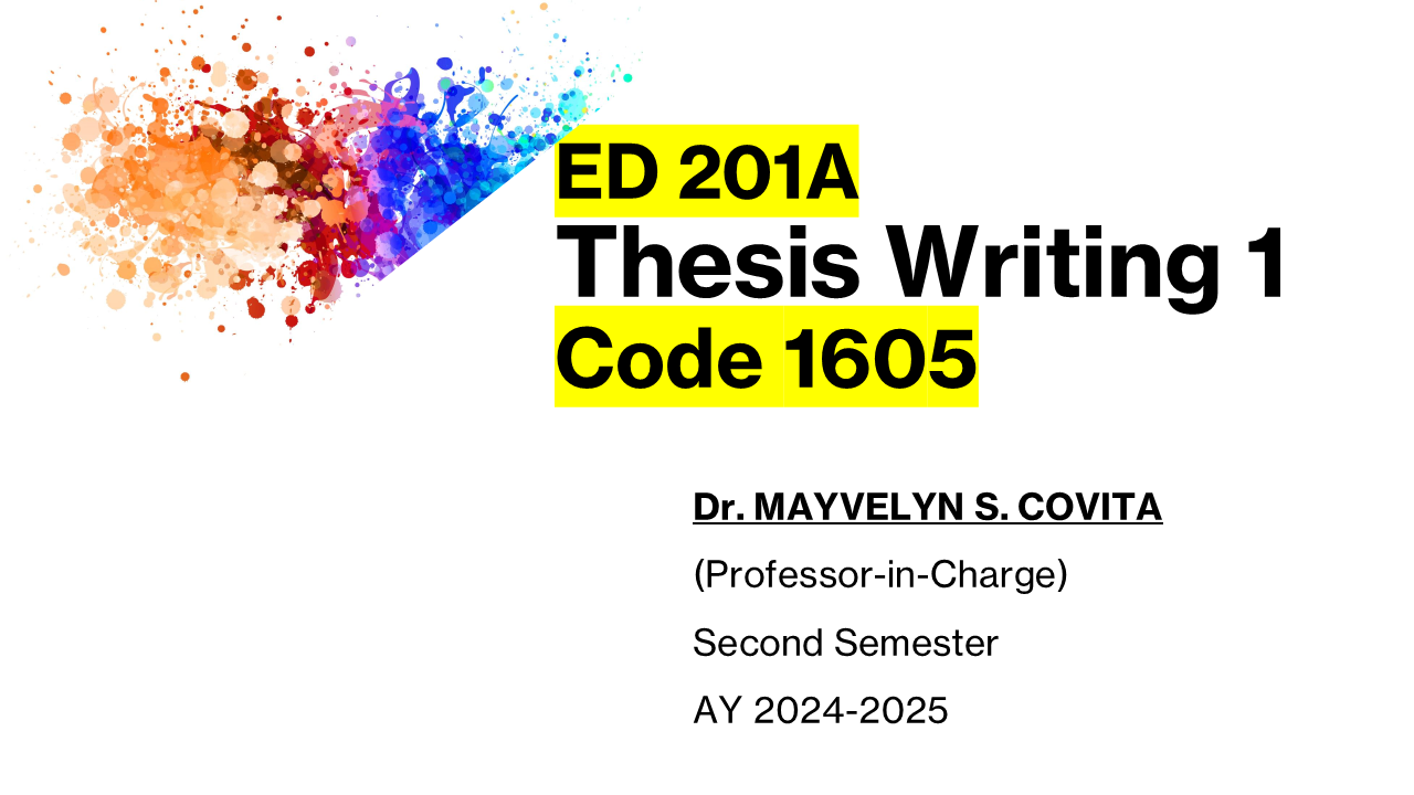 Thesis Writing 1