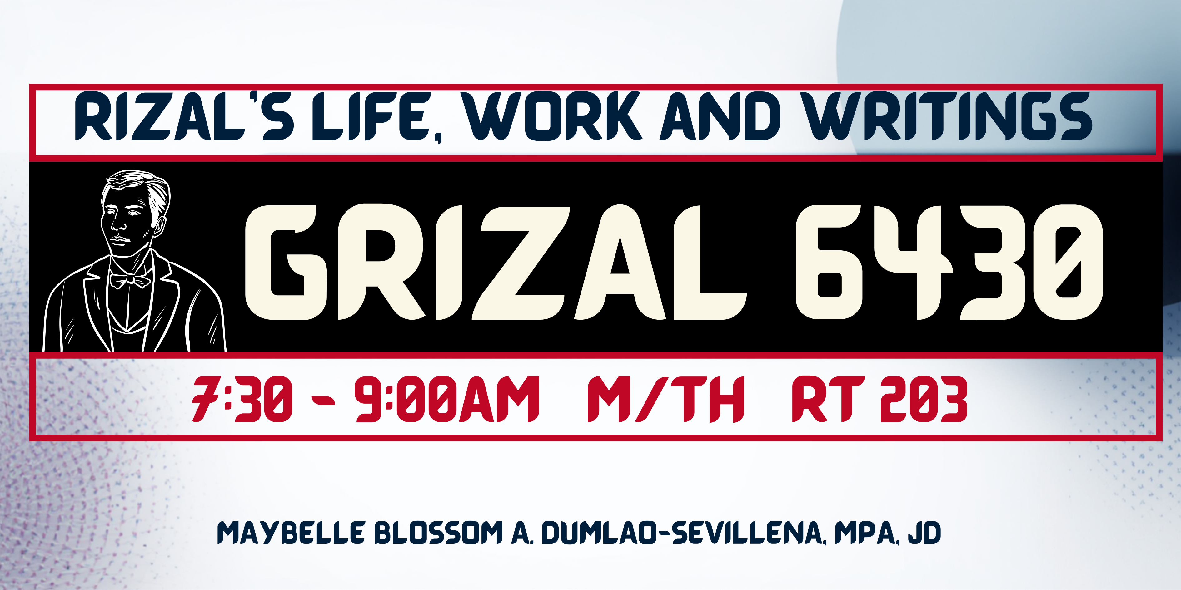 6430 Rizal's Life, Works and Writings