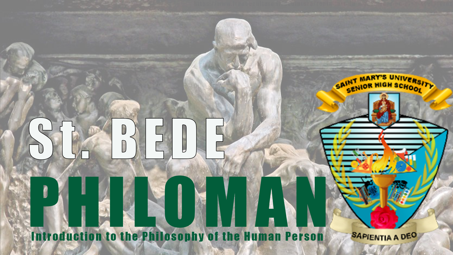 Intro to the Philosophy of the Human Person 8:00-9:30TTh (HUMSS 12 ST. BEDE)