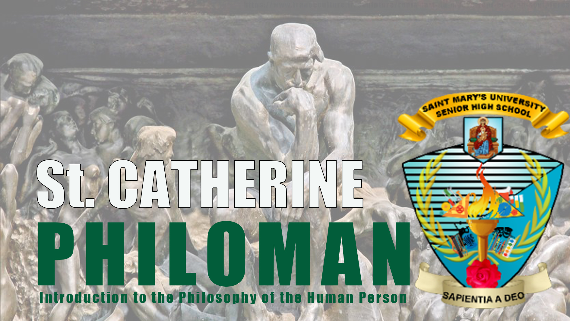 Intro to the Philosophy of the Human Person 8:00-9:30MW (ARTS &amp; DESIGN 12  ST. CATHERINE OF BOLOGNA)